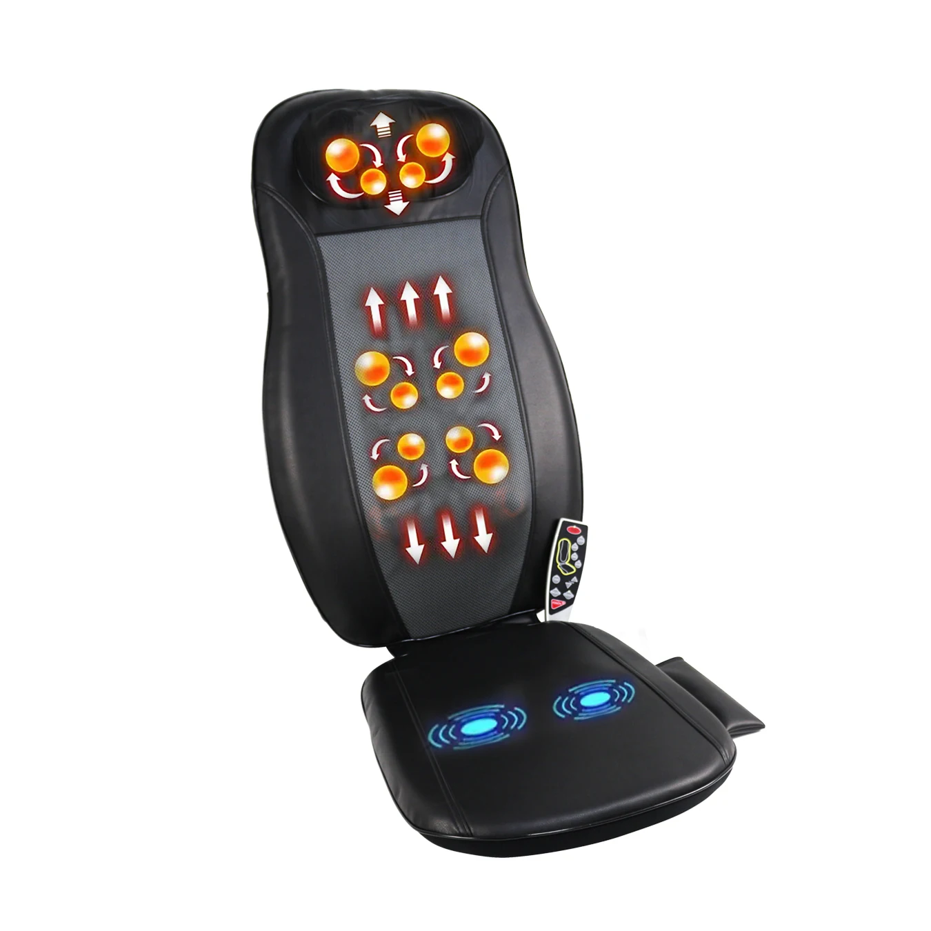 High Quality Back Vibration Lumbar Shiatsu Seat Red Light 3D Kneading Massage Chair Cushion For Home Office Chair Car Seat