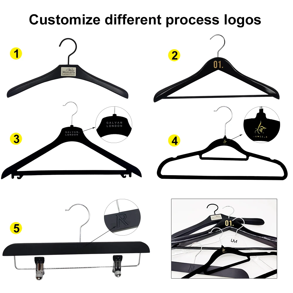 Win Win Wooden Factory Sale Custom Luxury Brand Coat Clothes Hanger With Logo Hanger Set Hanger For Clothing Store