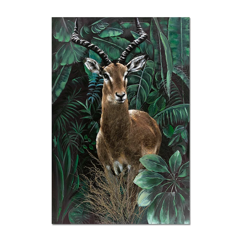 Rectangle Canvas Animal Home Decoration Manufacture Wholesale Oil Paintings