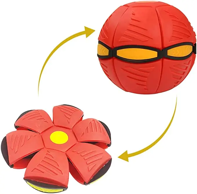 LED Flying Magic UFO Deformation Ball, Multicolor Outdoor Beach Garden Game Flat Throwing Disc Kids Fancy Toy Balls