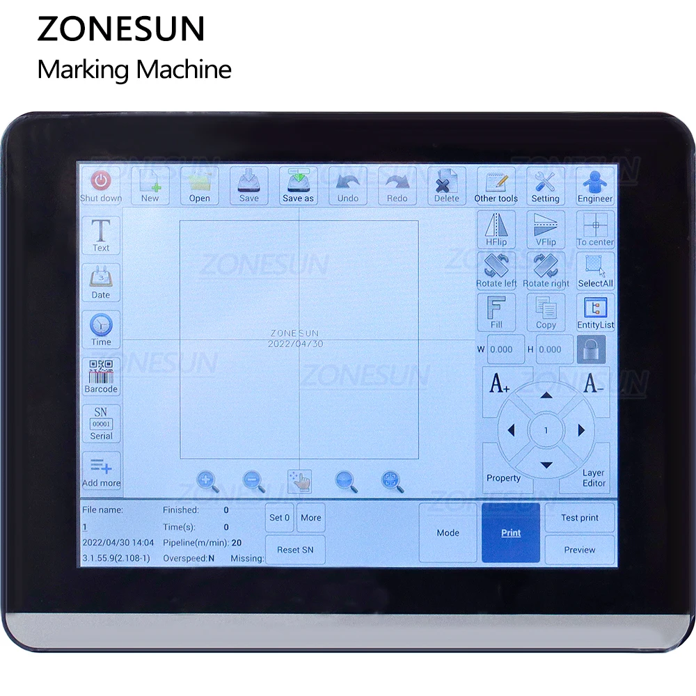 ZONESUN ZS-LMC1 автоматический древесно-пластиковый стеклянные бутылки 30 Вт онлайн CO2 Летающий Galvo Лазерная маркировка машины с конвейерной