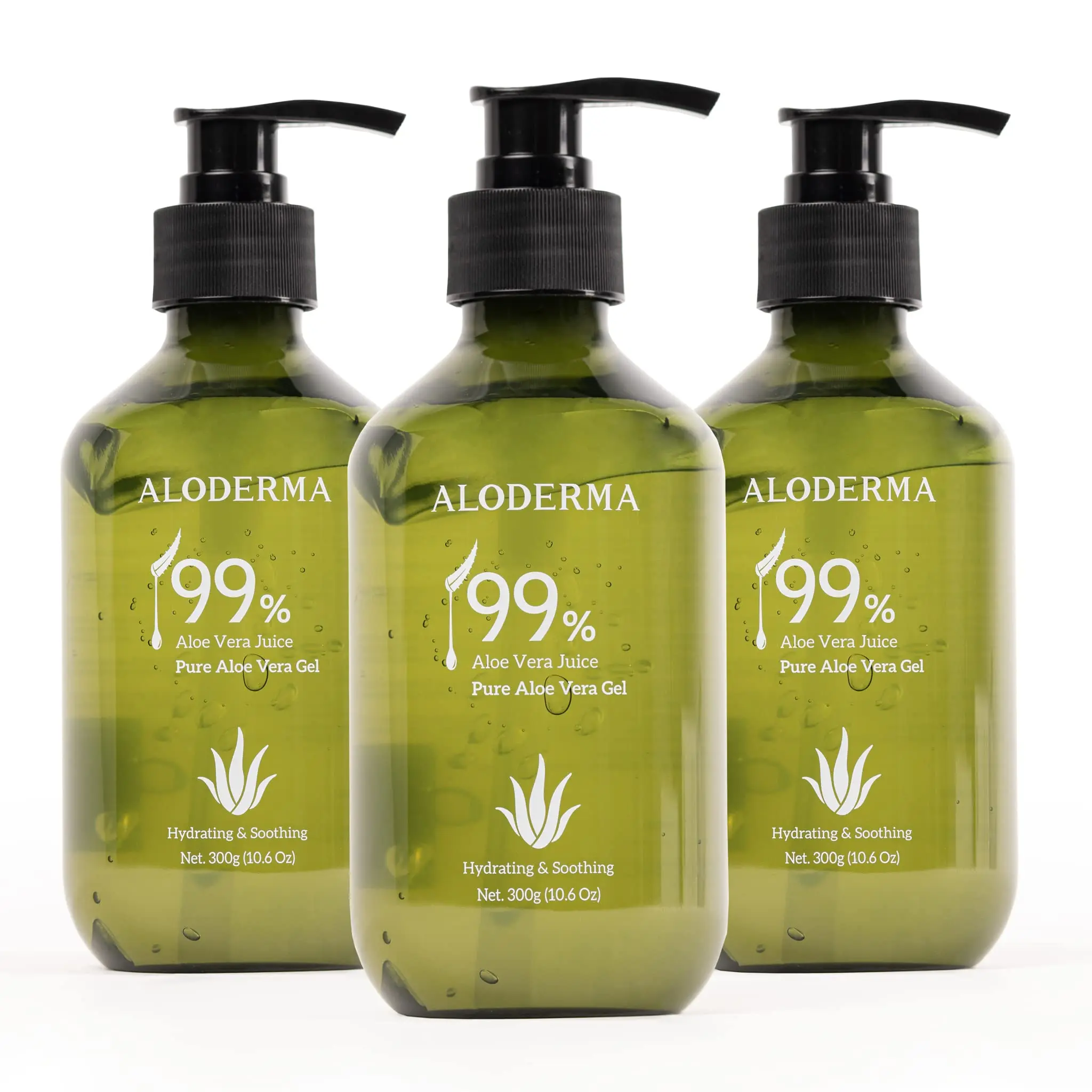 OEM Private Label Nourishing Aloe Vera Gel For Face Natural Organic 99% Pure Aloe Vera Gel Dispenser Pump For Aloe Gel 300g