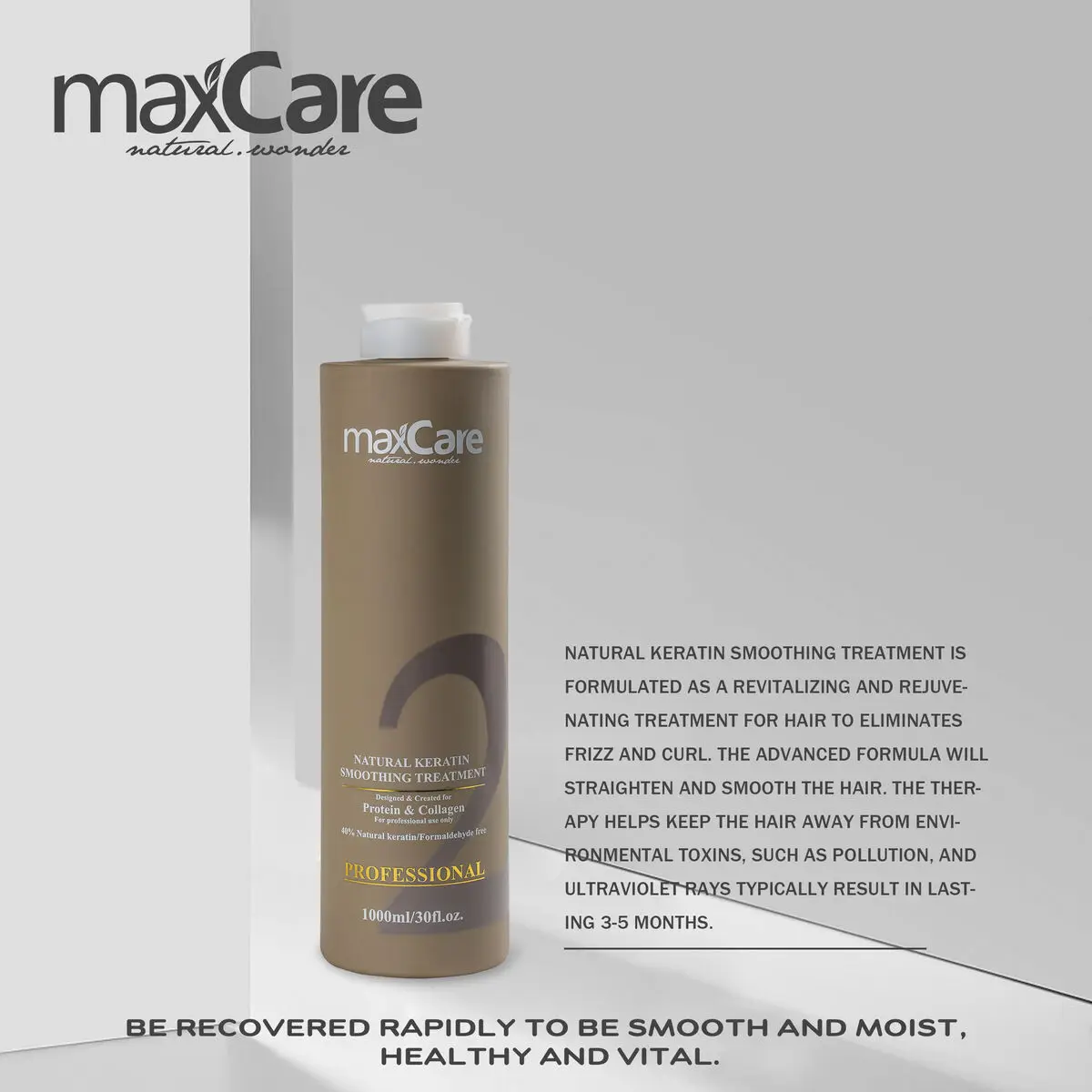 Maxcare Professional Brazilian Hair Straightening Keratin Hair Treatment 1000ml Salon Use