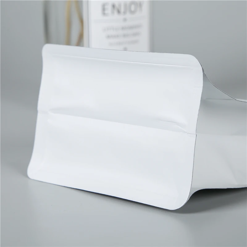 Wholesale 250g 500g 1kg Coffee Bean Pouch Aluminum Foil White Black Matte Plastic Zipper Valve Flat Bottom Bags For Coffee