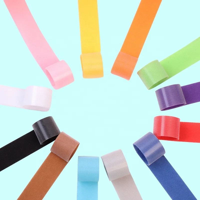 Customized Hook And Loop Patches Fastener Sewing Hook And Loop Nylon Fastener Tape Back To Back Self Adhesive Double Side