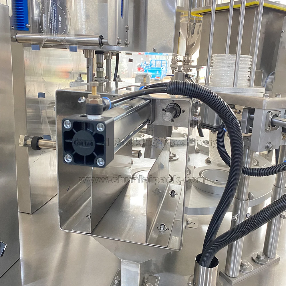 Rotary Type Automatic Nata de Coco Coconut Pearl Milk Tea Cup Filling Sealing Machine