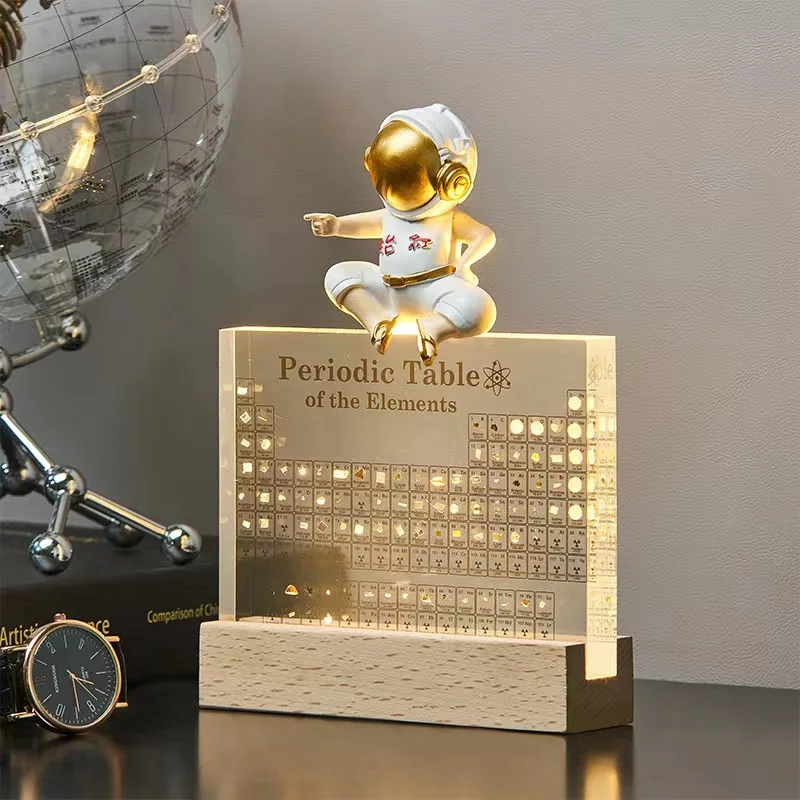 Contains 83 real elements physical chemistry Periodic Table acrylic display card with LED light as a gift
