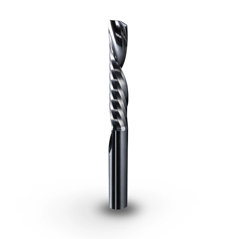 12*35*L75 FST Factory Price CNC Router Bits Down Cut Carbide Wood Tools Single Flute Spiral Milling Cutters for Aluminum