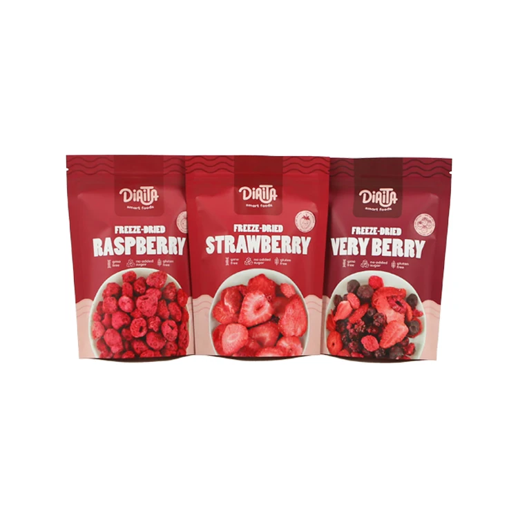 Custom Logo Laminated Dried Fruit Packaging Bag Matte Finish Zip Lock Stand Up Zipper Bag Dried Fruit Pouch