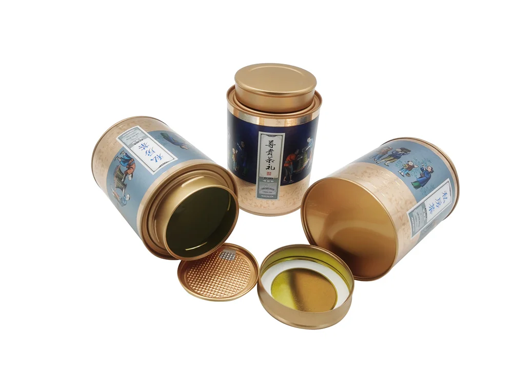 99mm 126mm Cardboard Airtight Jars 401 502 Packaging Tea Composite Paper Cans with Custom Design Printing