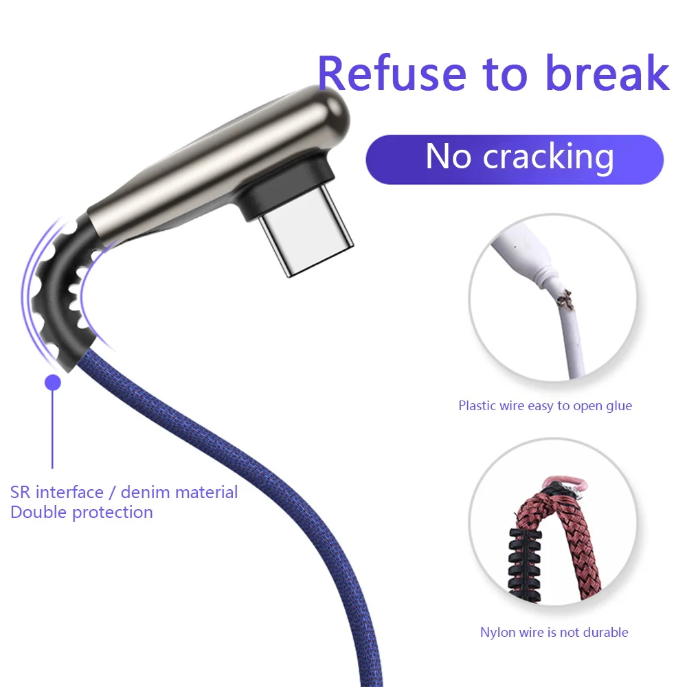 
1m 2m 3m Type C USB Cable Fast Charging Cord for Samsung Micro usb Type-C Charge Data Cable for Android Type C Mobile Phone 