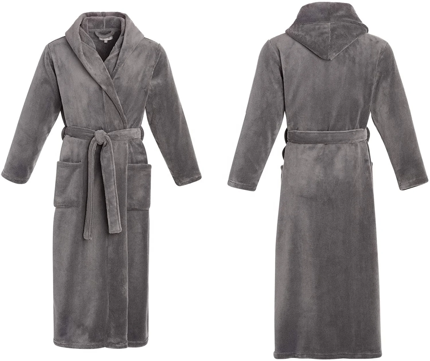 Wholesale Winer Ready to Ship Ankle Length Shawl Collar Couple Pajamas Lady Sleepwear Thick Warm Flannel Fleece Bathrobe