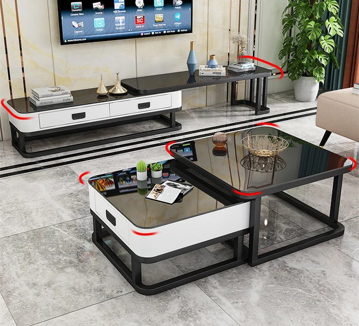 TV Cabinet Combination Set Luxury Modern Simple Coffee Table Living Room Furniture