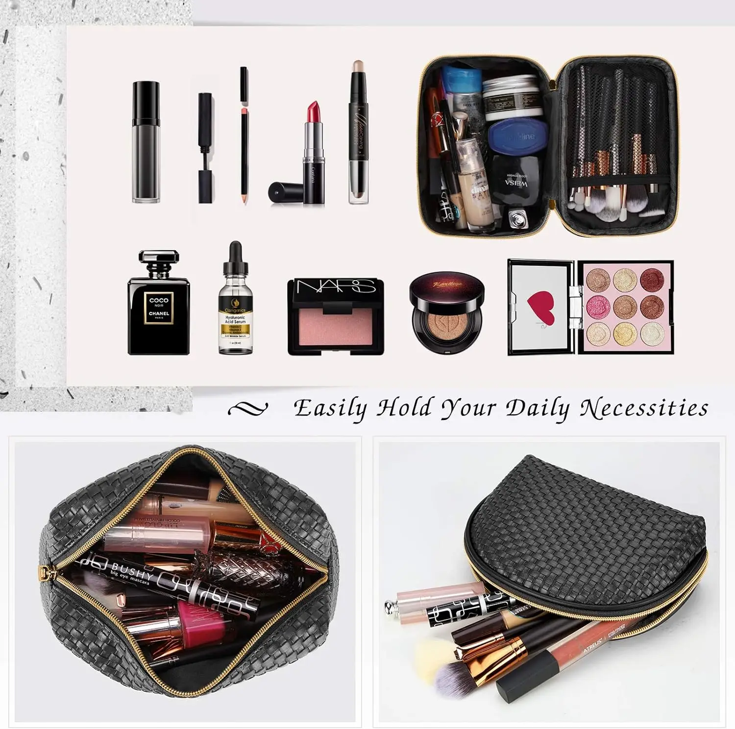 3 Pcs Waterproof Cosmetic Bag Set Portable Travel Cosmetic Bag Multifunction Organizer Storage Bag
