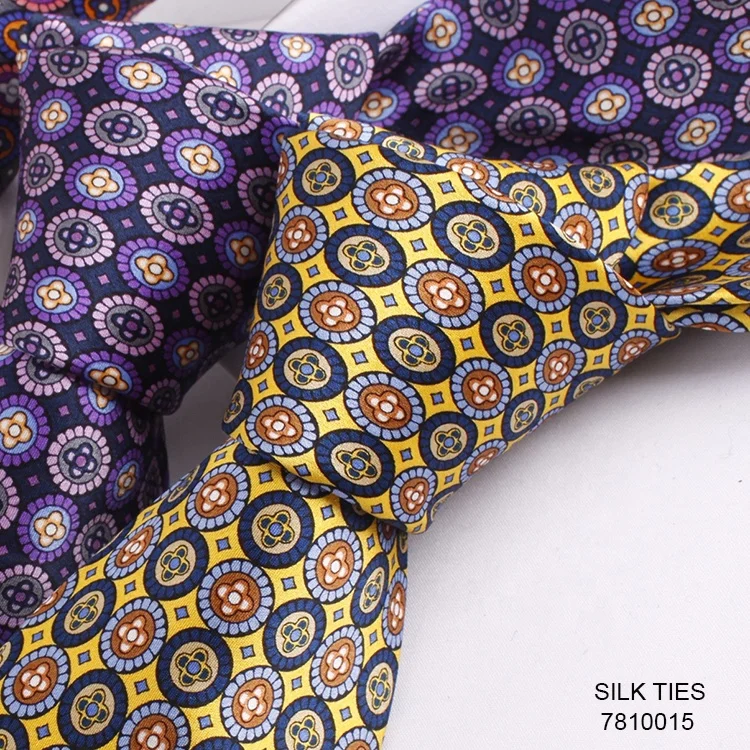 Wholesale Hand Made business necktie Fashion Digital Print Mens 100% Silk Tie
