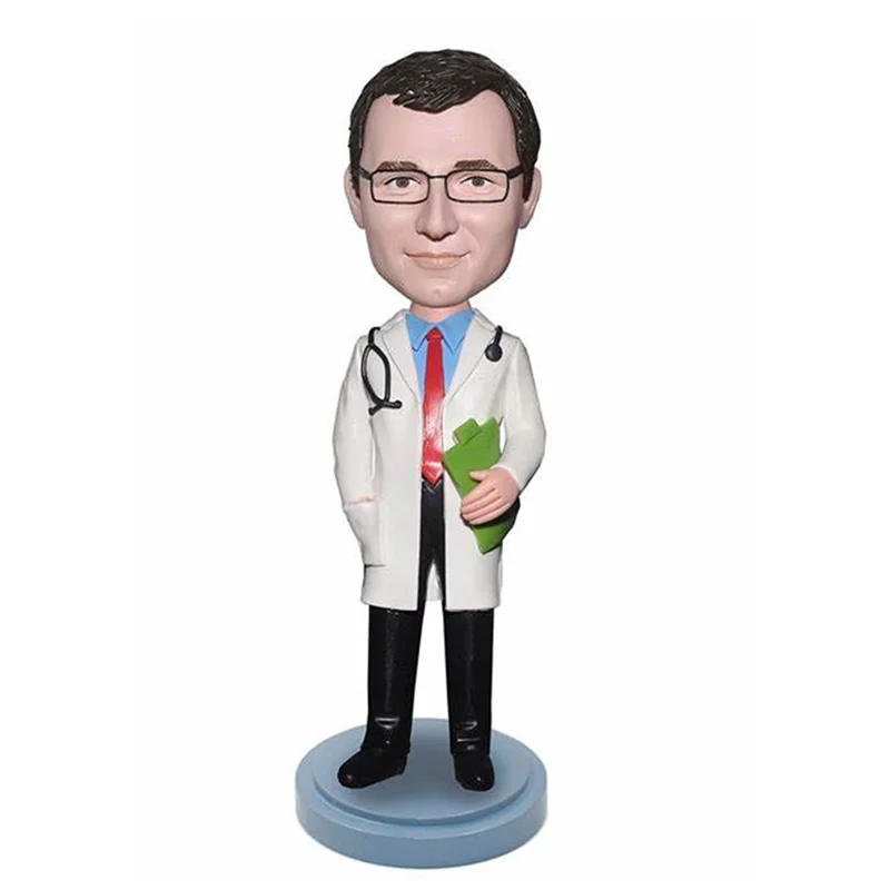 Bobblehead Custom Handmade OEM Polyresin Bobblehead Doctor Figurine For Souvenir and Collection