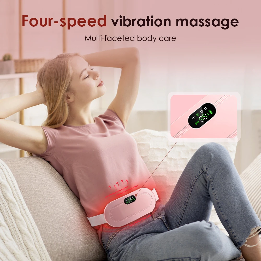 Girls Relieve Period Cramp Belly Pain Heating Warm Palace Belt Period Cramp Relief Massager