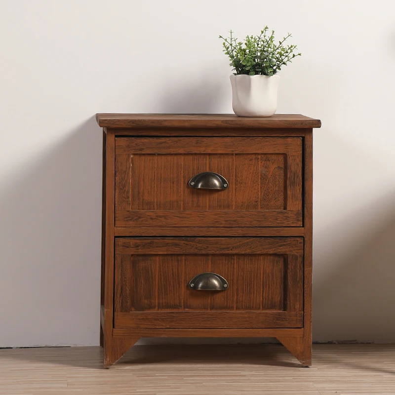 Bedside Cabinet Corner Table with Drawer and Door Storage Cupboard for Bedroom/Living Room/Hallway