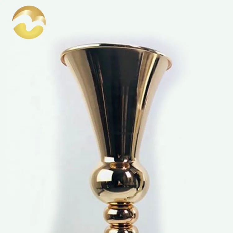 
Luxurious Modern Hotel Gold Metal Cylinder Flower Vases For Home Decor 