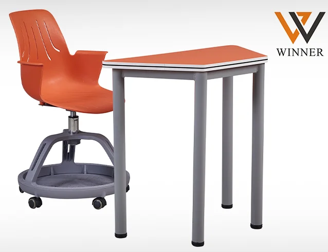 modern cheap children school classroom MDF table wheels swivel training chairs single student study desk and chair set