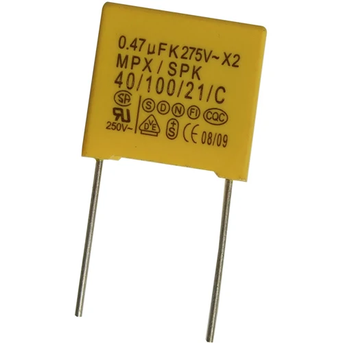 Metallized polypropylene film interference suppression capacitor Class X2 with 275Vac and 305Vac