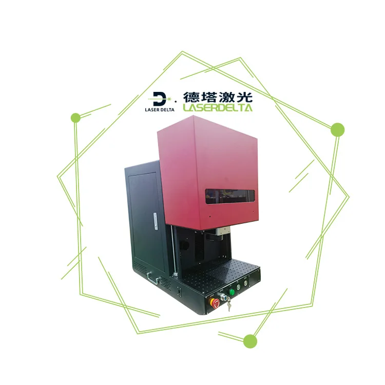 fully enclosed date code marking desktop 60W 100W metal fiber laser marking machine