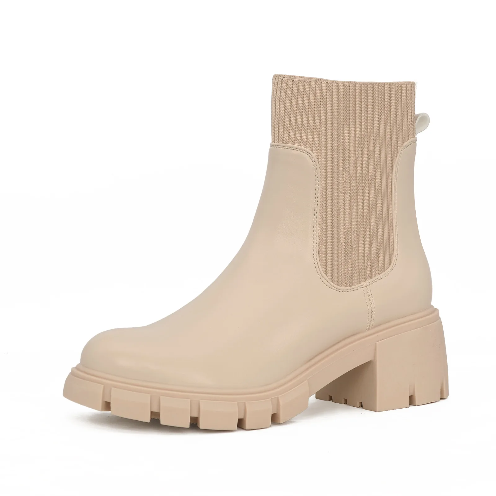 Wholesale custom women boot western round toe flat heel ankle ladies autumn winter chelsea boots