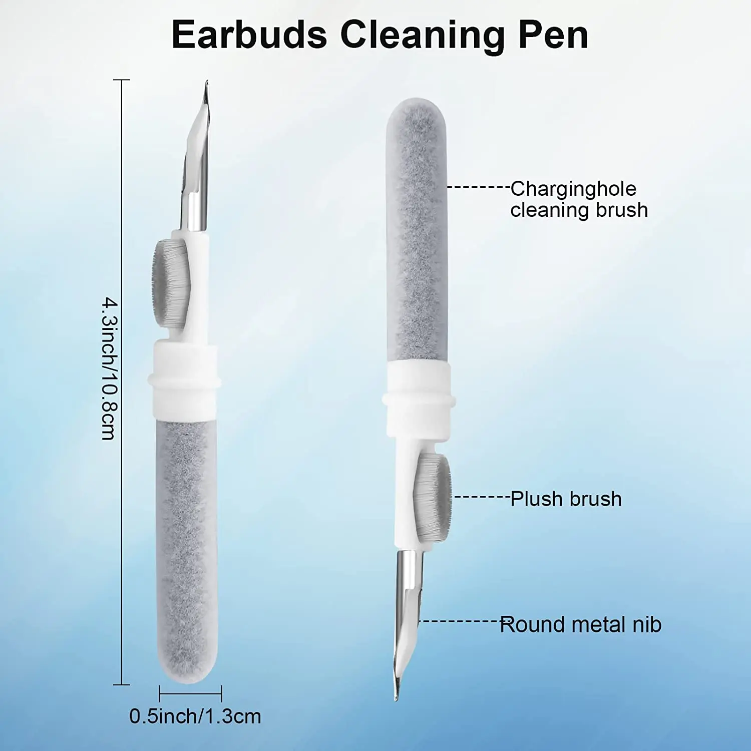 Portable 3-in-1 earphone cleaning pen tool for airpod dust removal anti blocking earphone Cleaning Kit