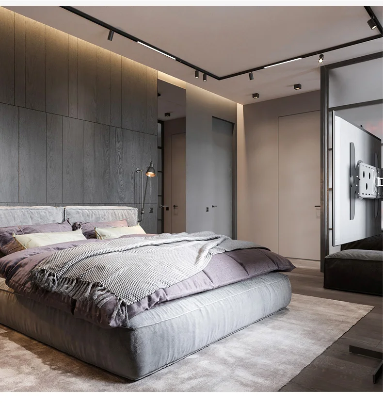 Magnetic track light 48V surface mounted concealed grille light embedded household living room track spotlight