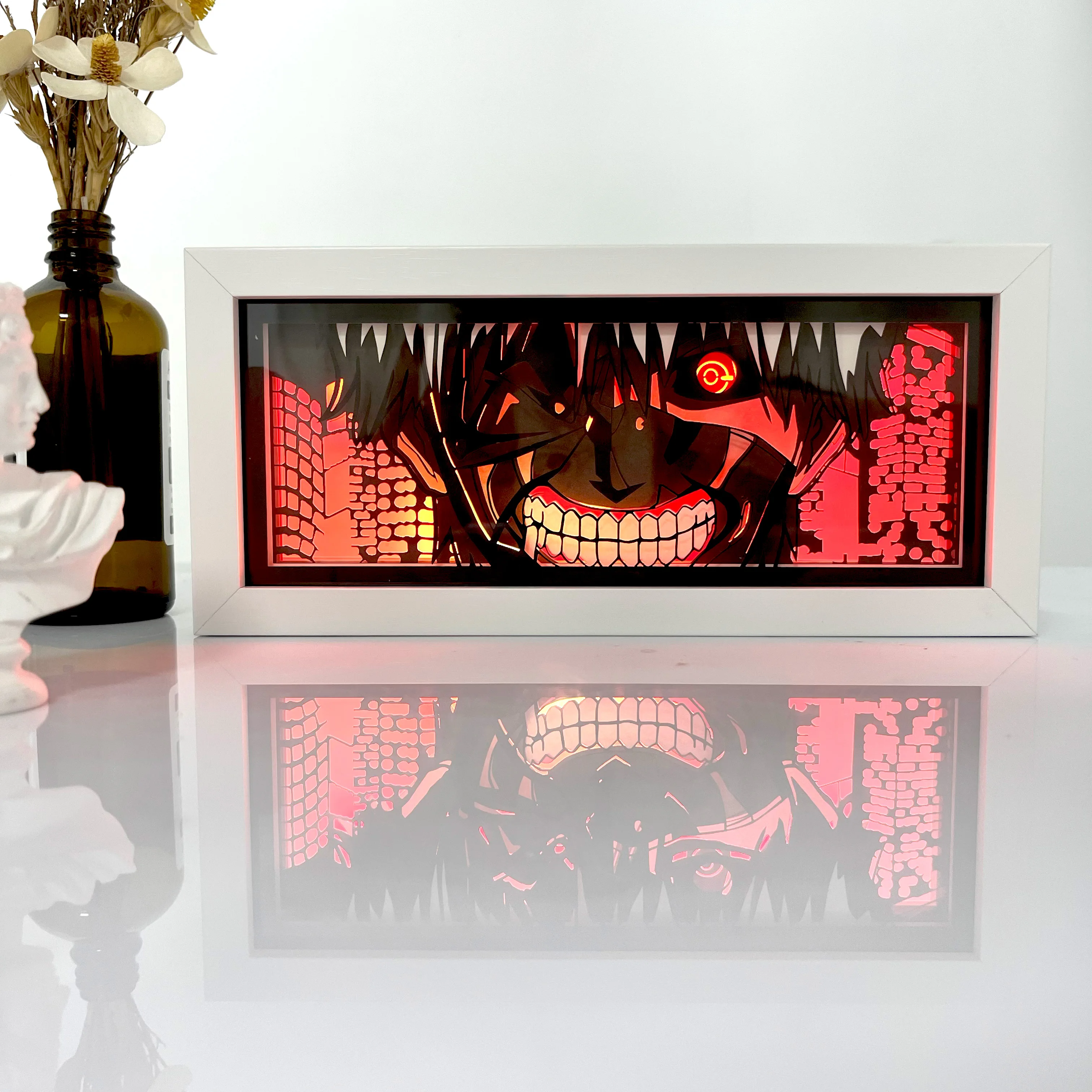 2023 Hot Selling Custom Carved Paper Lamp For Anime Fans Anime Paper Curved Decoration Frame Multi Later Paper Cut Light Box