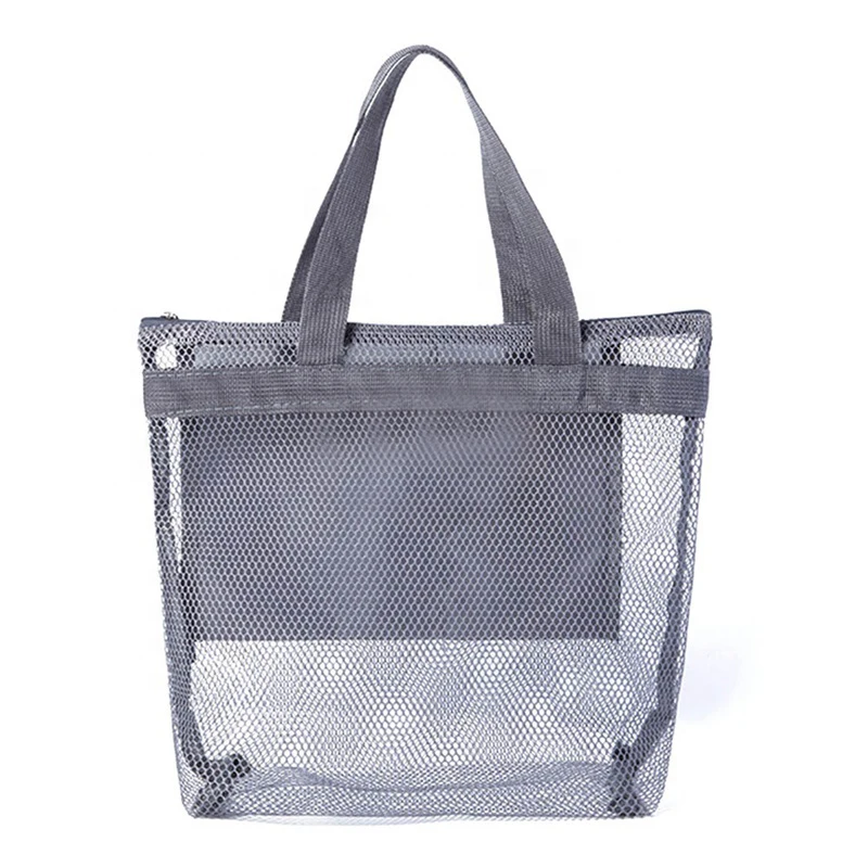 
Custom Beach Bags Storage Floral Mesh Tote Handbags Women Outdoor Swimsuit Collect Package Bath Bag 