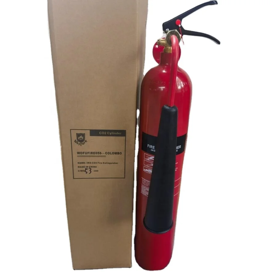 Sri Lanka hot sell portable 3.5KG red carbon steel CO2 FIRE EXTINGUISHER with valve PZ27.80