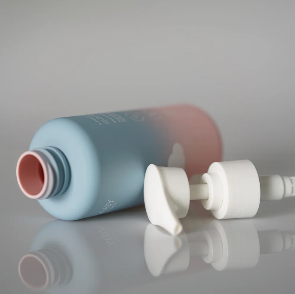 250ml HDPE facial cleanser gradient color material baby shampoo pump bottle