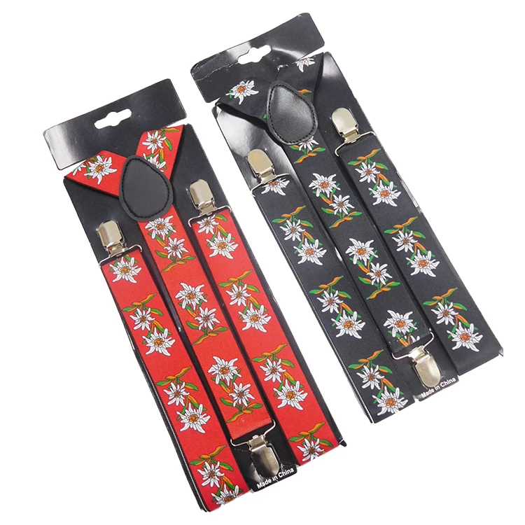 
Wholesale 2020 New Style Black/Red 3.5Cm Bavarian Suspenders 