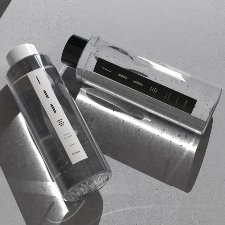 PET Bottles For Cosmetics Toner PET Package Flat Shoulder Plastic PET Bottle 350ml