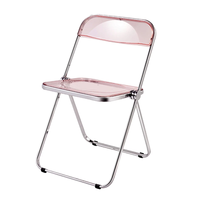 Cheap wholesale home furniture modern plastic crystal design folding dining chair with metal frame