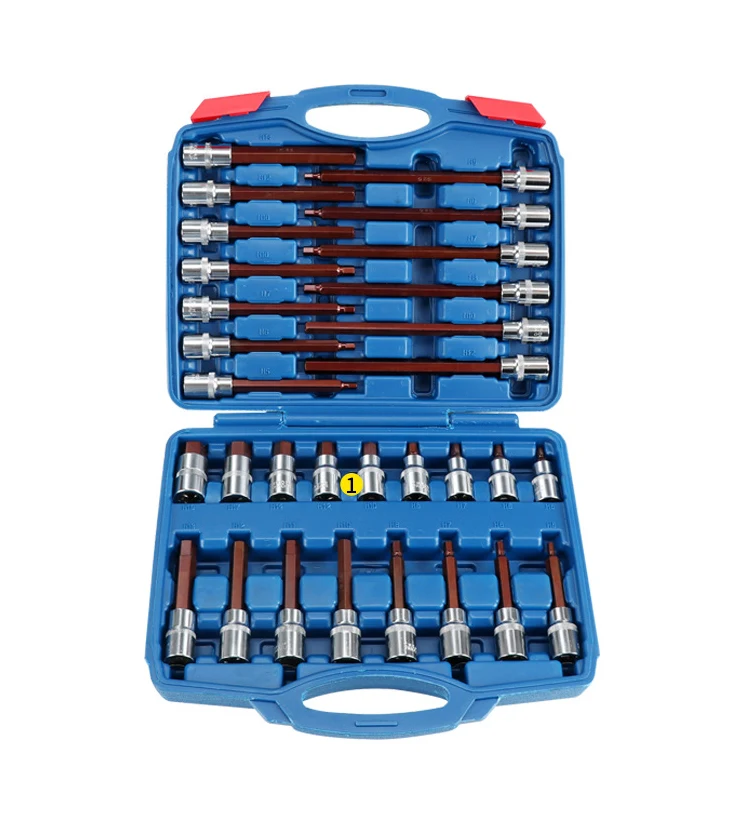 1/2 12.5mm Hexagon Bit Set Socket Kit 30pcs Household Repair Tool Set
