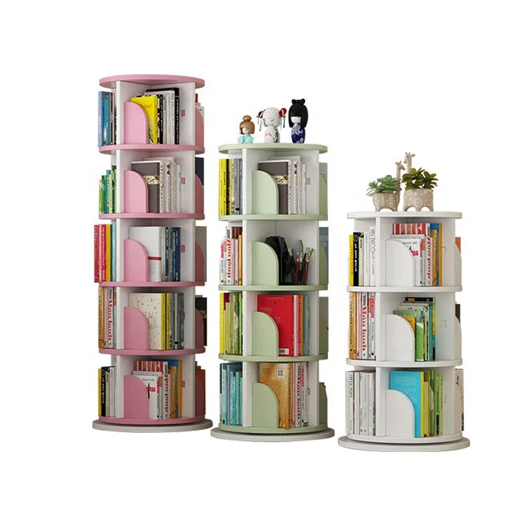 
Haichuan Sun flower Space saving Cheap Newest Design Rotating Wood Storage Book Shelf bookcases 
