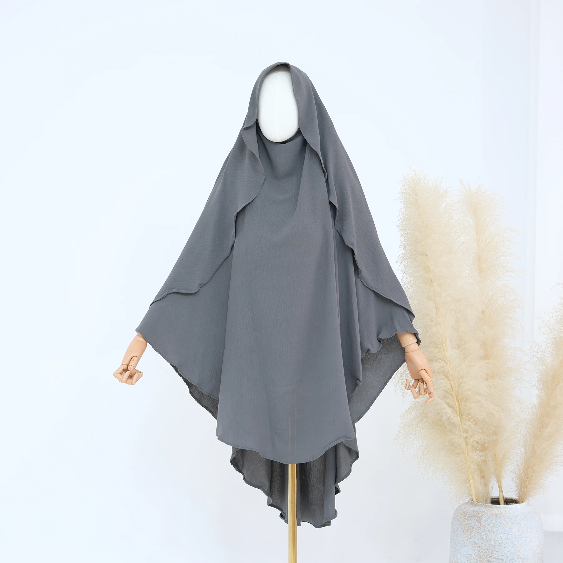 Новый 2025 Abayas Musulman Niqab muslimim women One Layer Khimar Crepe Исламская одежда цельный мусульманский хиджаб