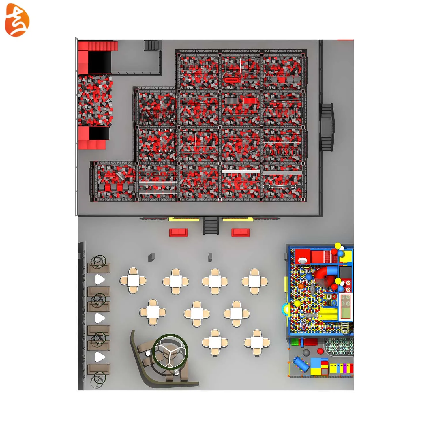 Professional custom popular   ninja warriors obstacle ninja course Indoor Trampoline Park equipment for adults