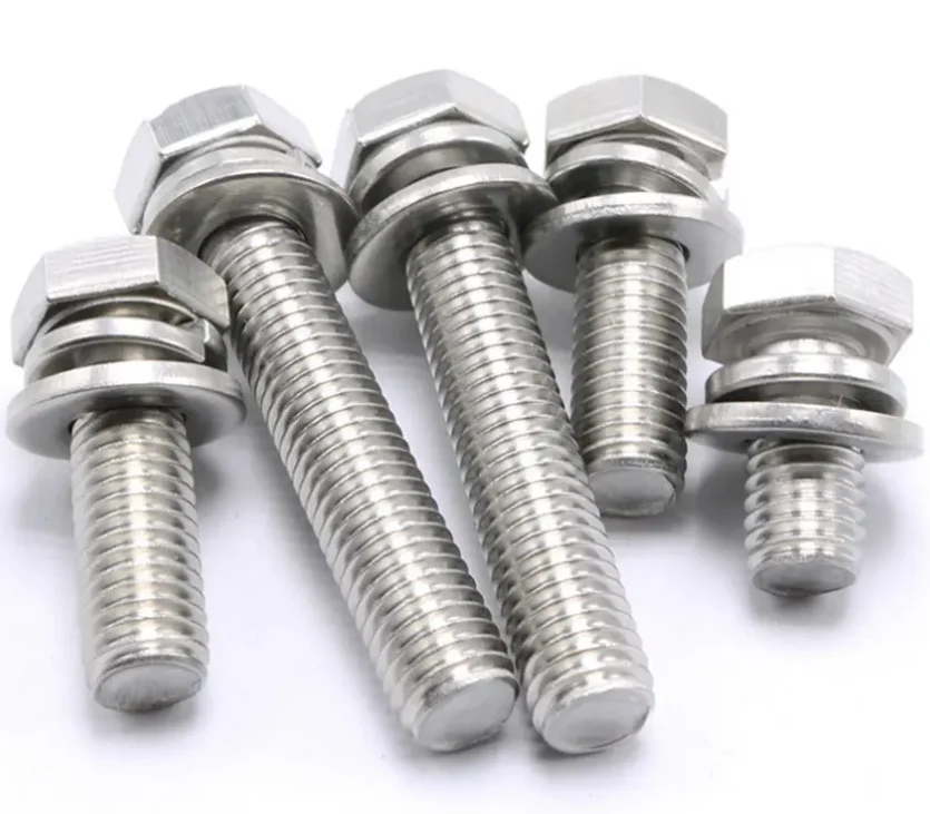 China  Hex bolt and spring washer with plain washer assemblies Zinc Plated  DIN933 M8