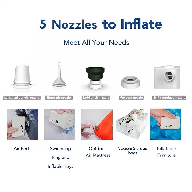 Flextial Vacuum Storage Bags With Electric Air Pump Wireless Air Pump Tent 12V Mini Portable Electric Air Pumps