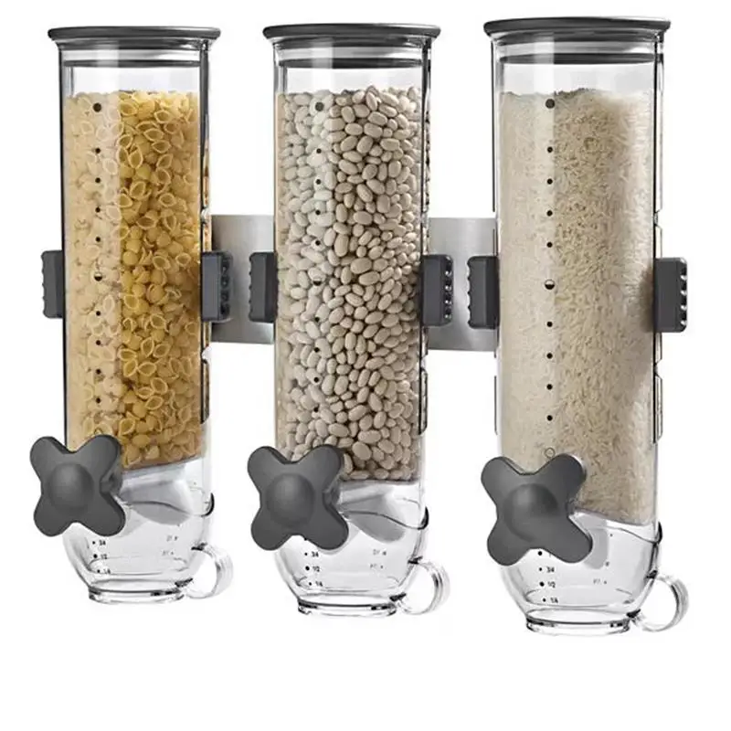 Kitchen Food Storage Container Cereal Dispenser Oatmeal Wall Mounted bulk  food cereal container grain dispenser