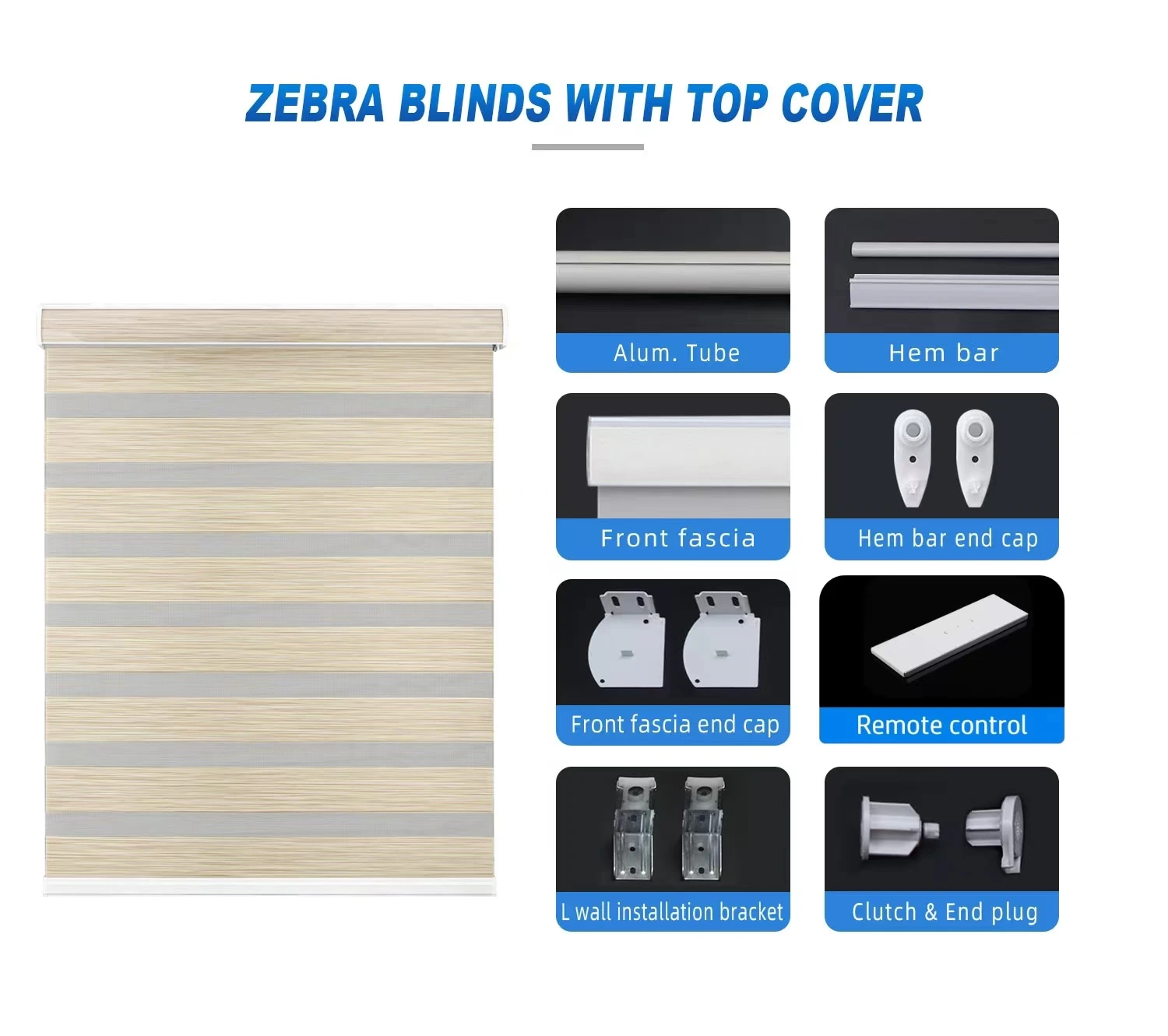 Window Blinds and Balcony Blinds for Window Good Quality Curtain Fabric French Window All-season Customized Wide Zebra Blinds