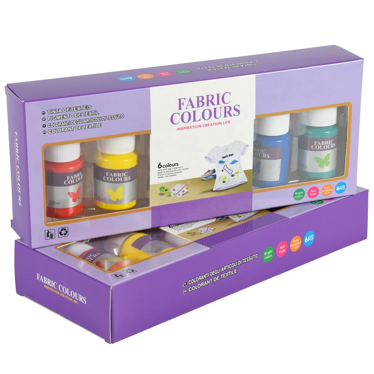 Design 6 color 25 ml optional waterproof spray shoe permanent acrylic fabric paint