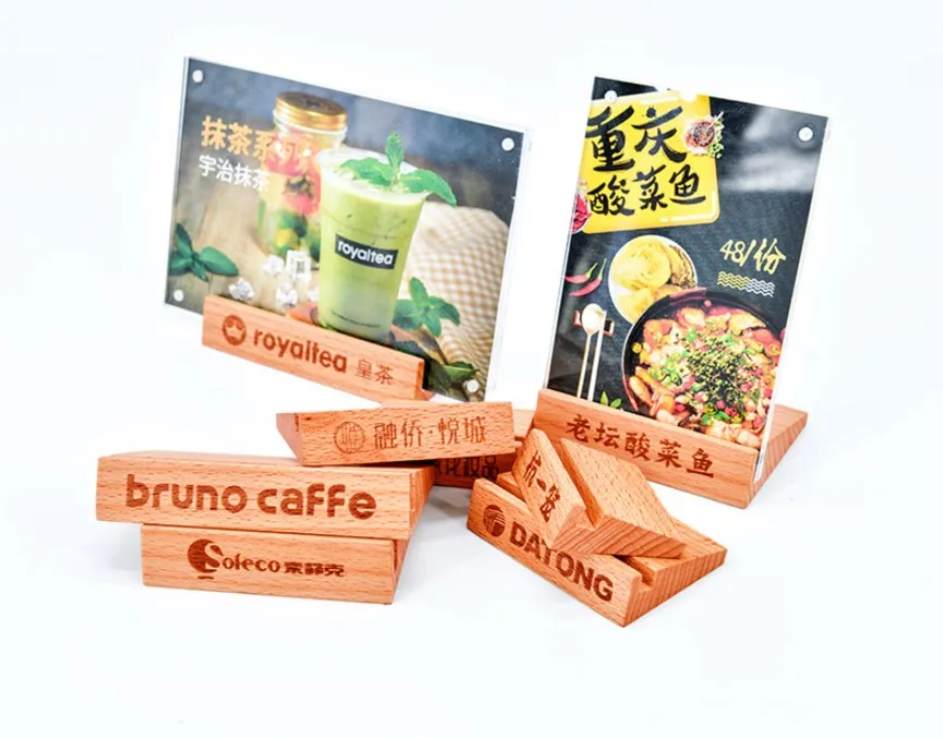 
Customized Restaurant l-Shaped Frame Stand Table Acrylic Menu Holder On Sale 