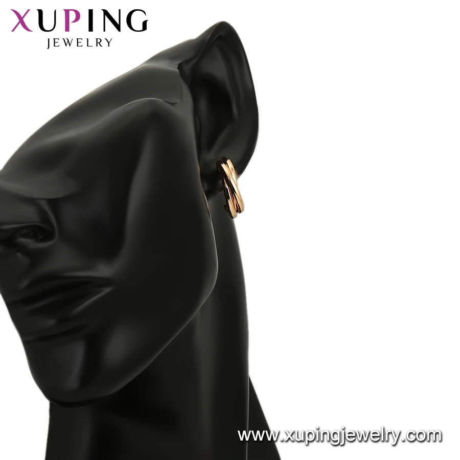 98382 xuping 2019 new arrival elegant design woman 18 carat yellow gold earring