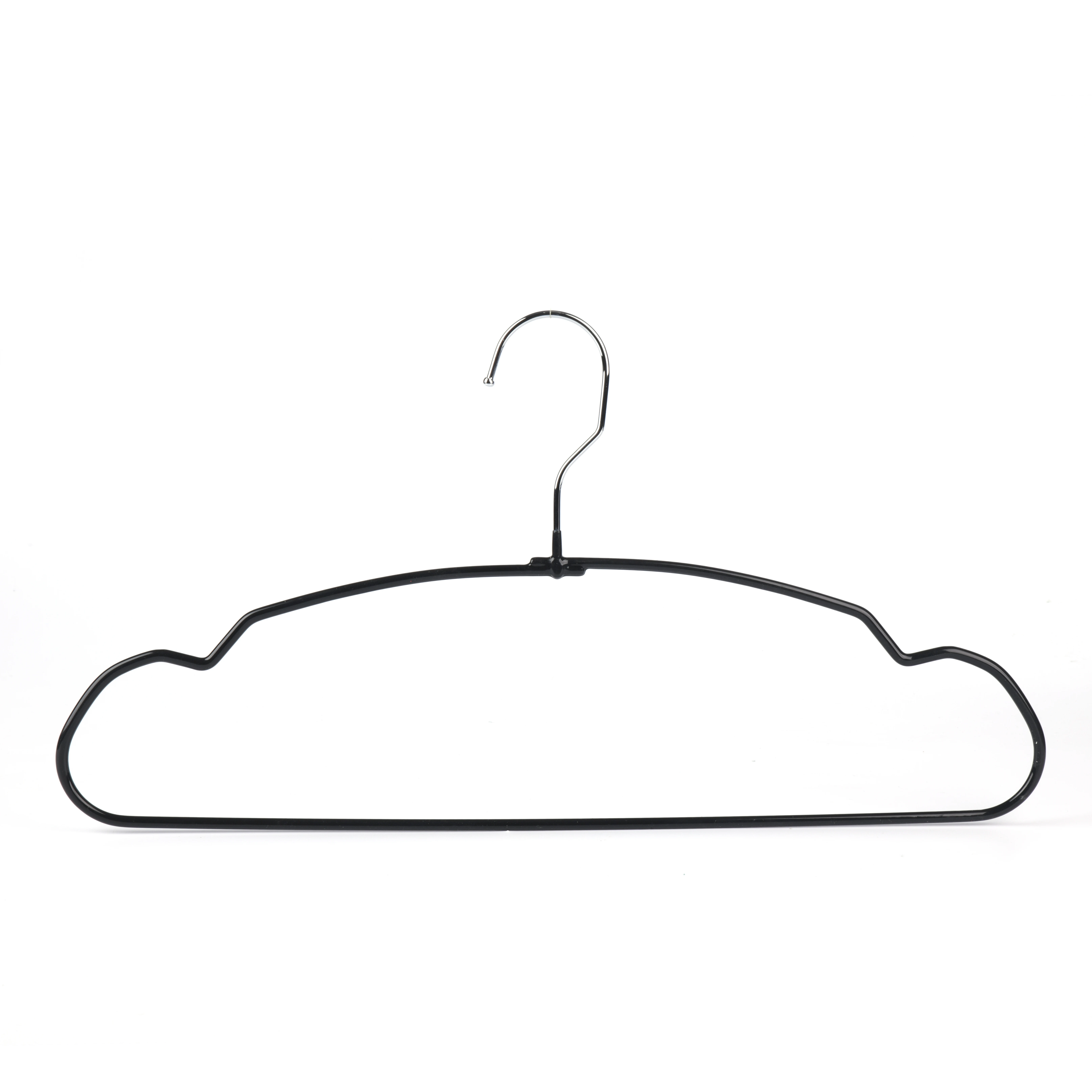 Wholesale Heavy Duty Metal Wire Hanger for Clothes with Black PVC Coated