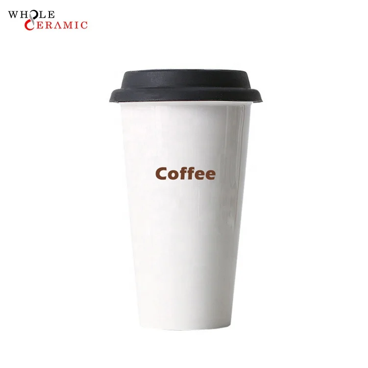 Porcelain Coffee Mug Ceramic Travel Mug Logo Customizable Gift Ceramic Mug With Silicon Lid No Handle Wholesale