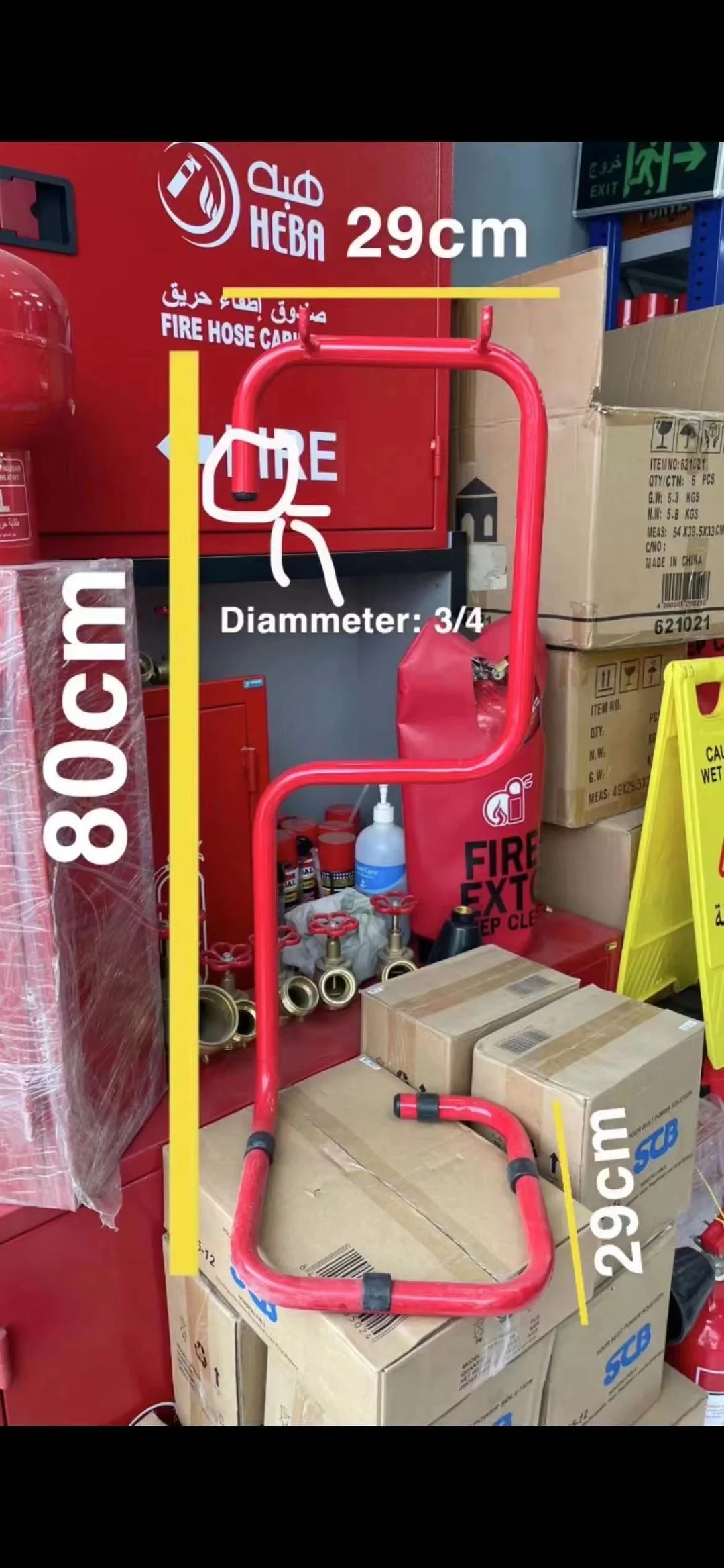 Metal One Hook Two Hooks Red Color Fire Extinguisher Metal Stand